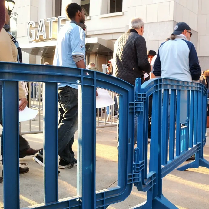 pedestrians with movit barriers