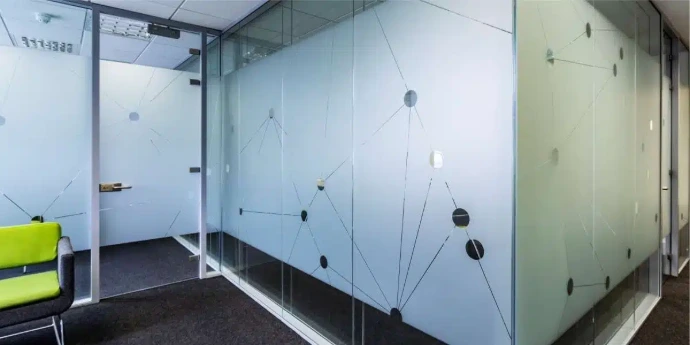 Frosted window film in office