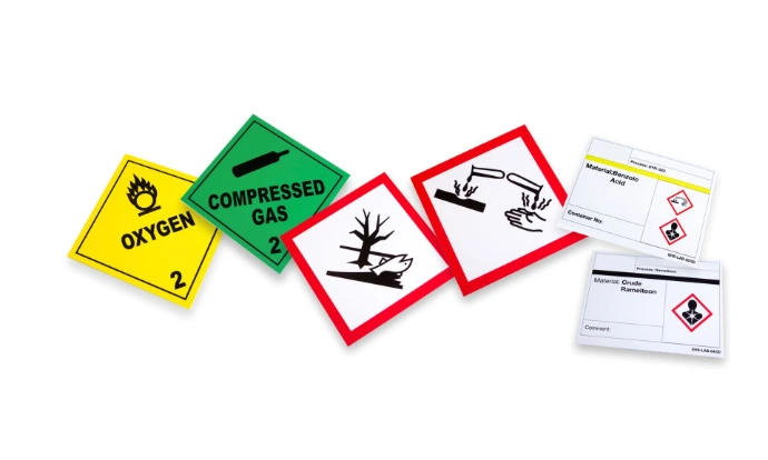Dangerous goods and GHS labels