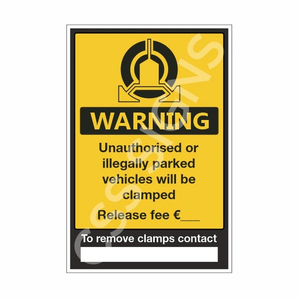 Warning clamping in operation sign
