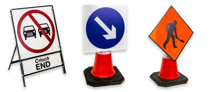 Range of reflective road signs