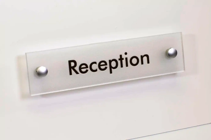 Acrylic reception door sign