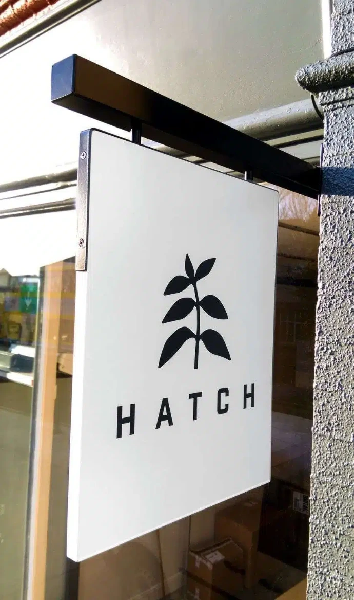 Projecting sign outside coffee shop