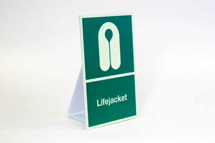 Photoluminescent lifejacket sign