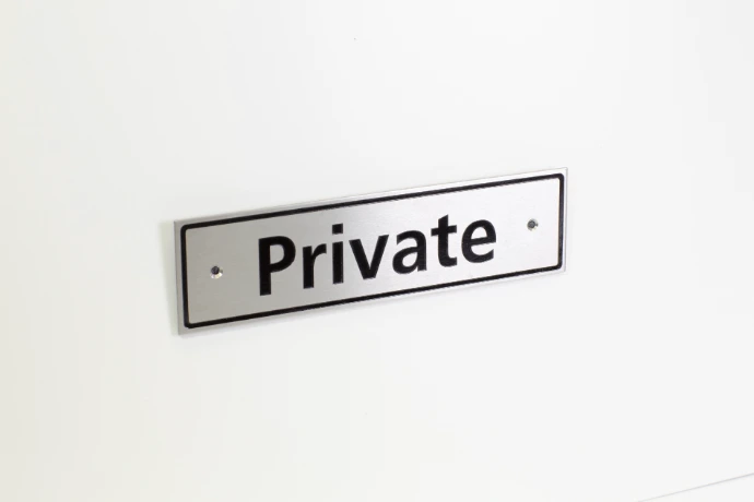 Stainless steel private door sign