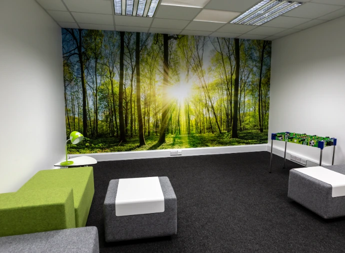 Vinyl wall graphics in office