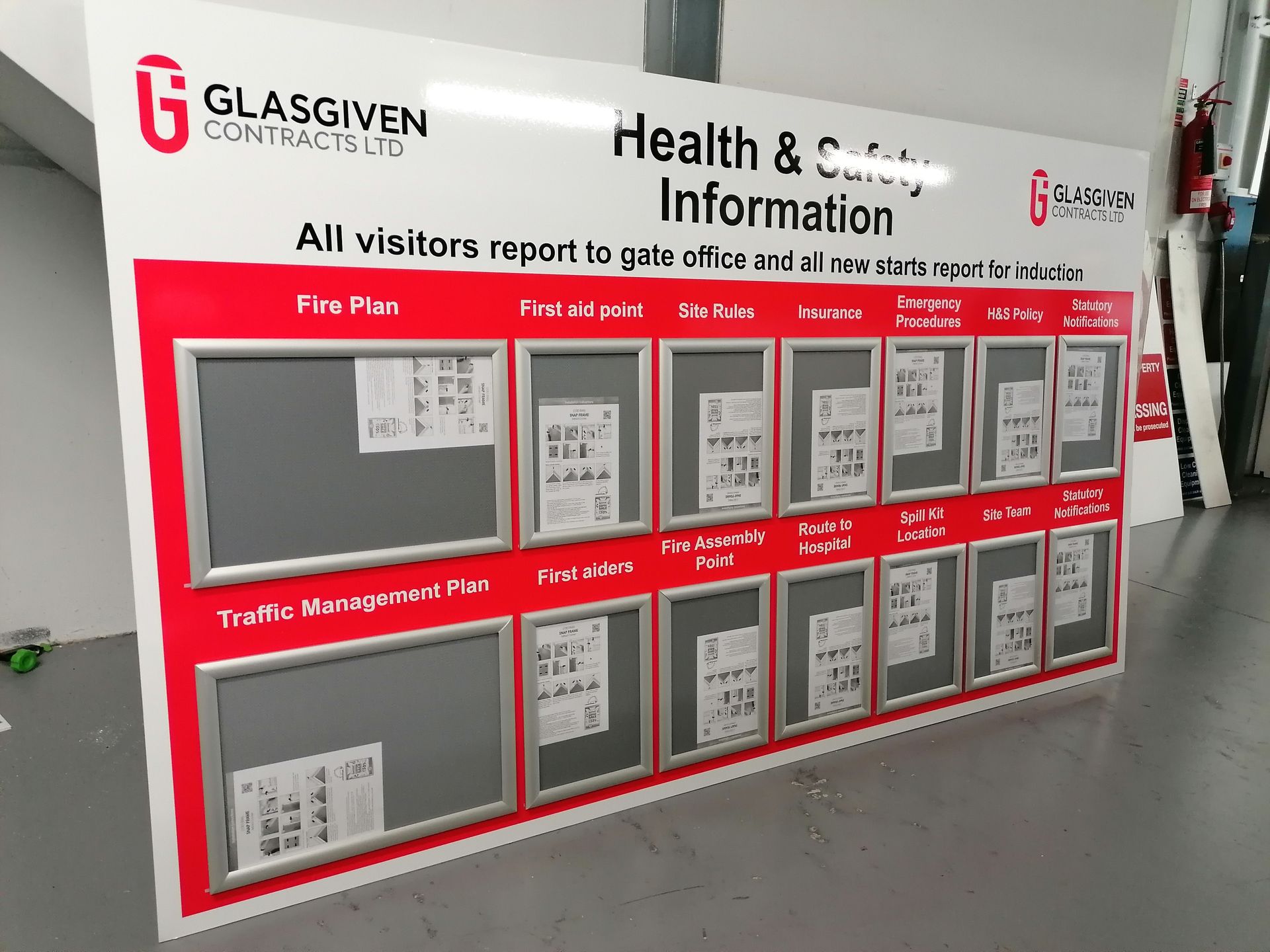 Site safety notice board