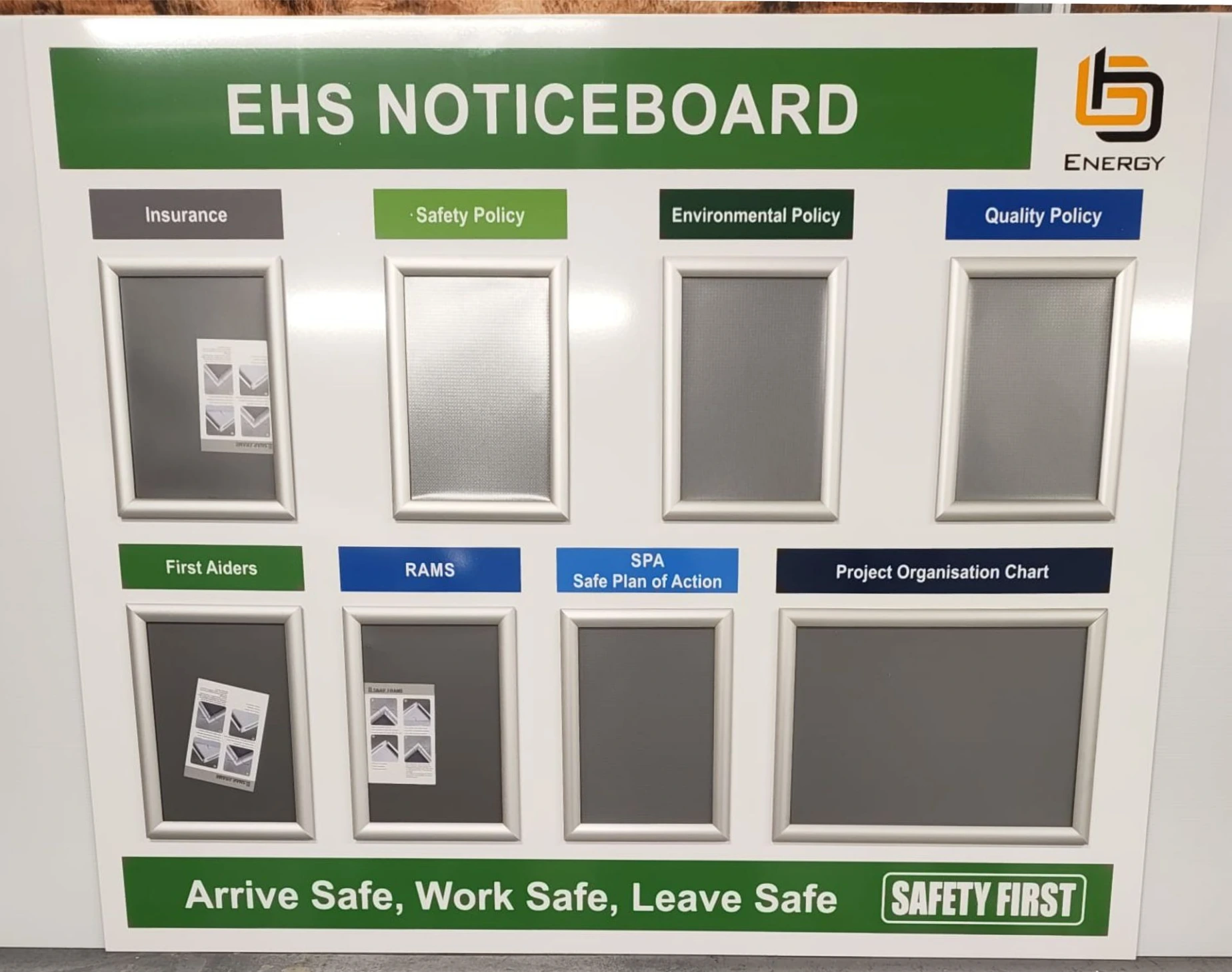 Site safety notice board