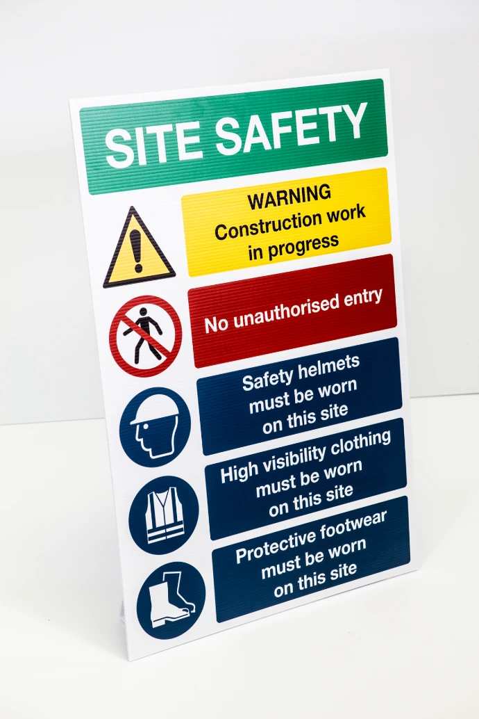 Construction site safety sign