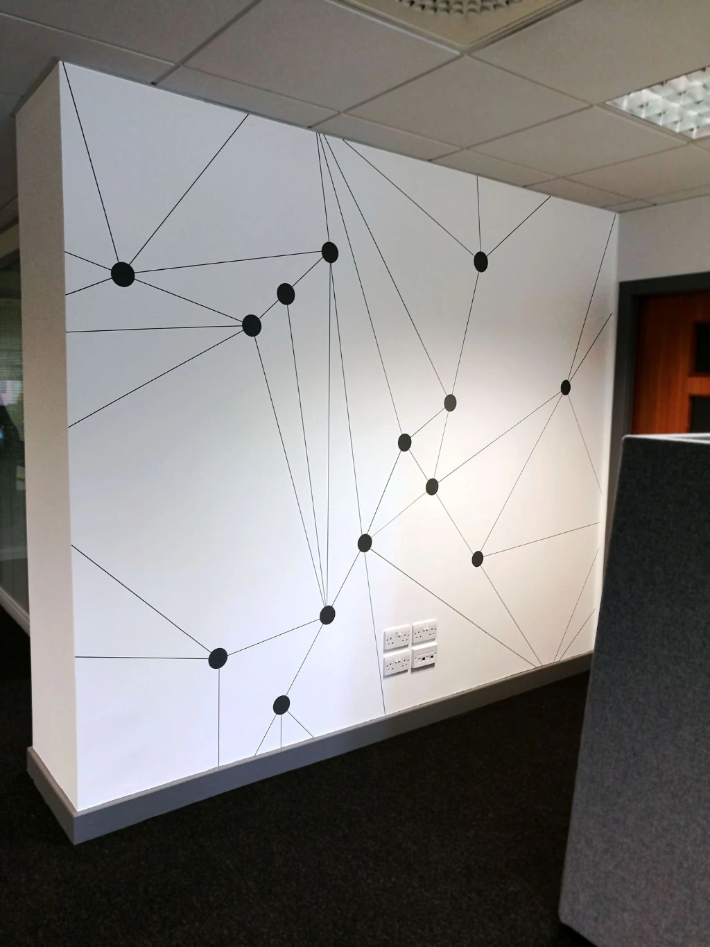 Vinyl wall graphics in office