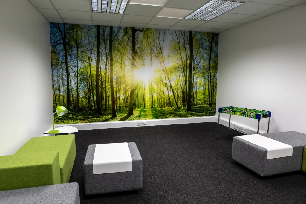 Vinyl wall graphics in office 
