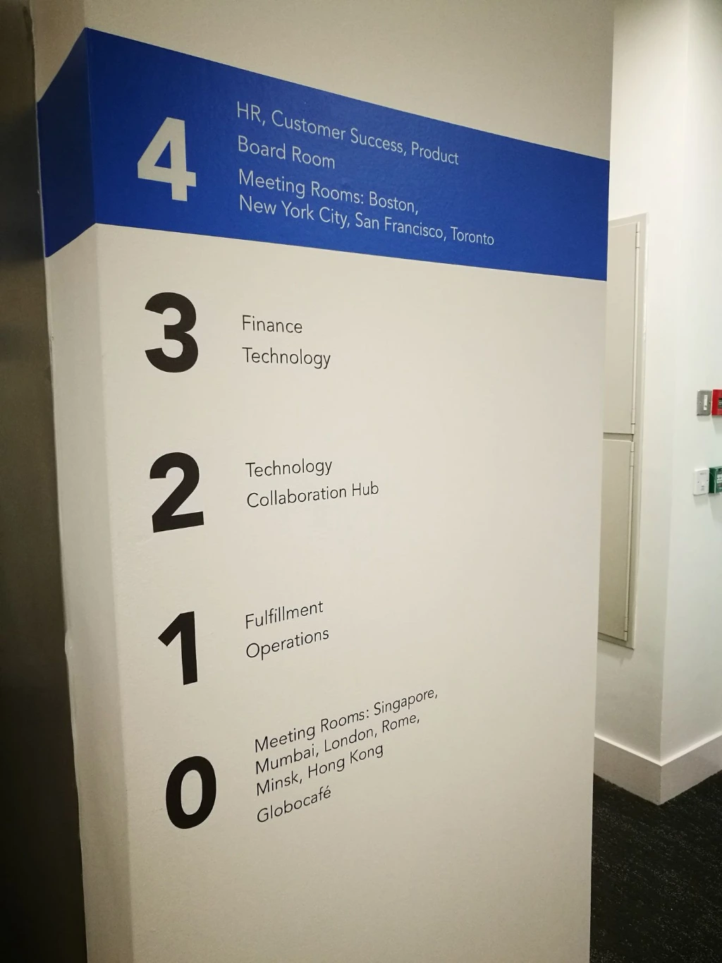 Vinyl wall graphics showing floor plan