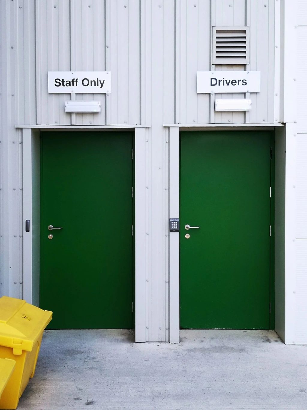 Warehouse door signs