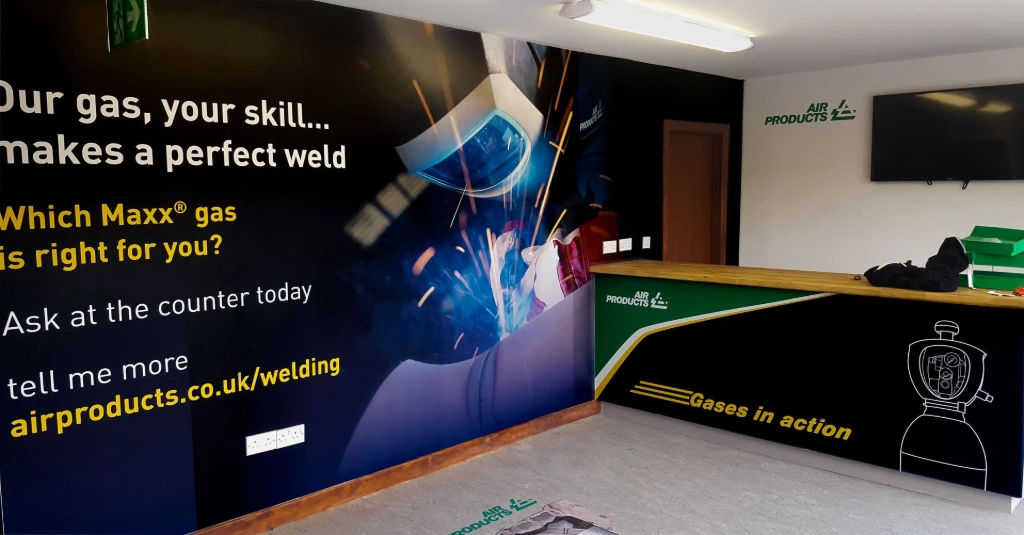Photo wall wrap in office reception