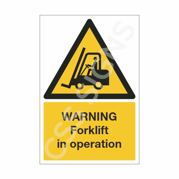 [12701-1] Warning Forklift in Operation Sign (Corriboard, 100x150)