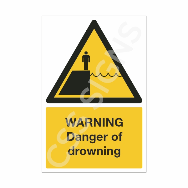 Warning Danger of Drowning Sign