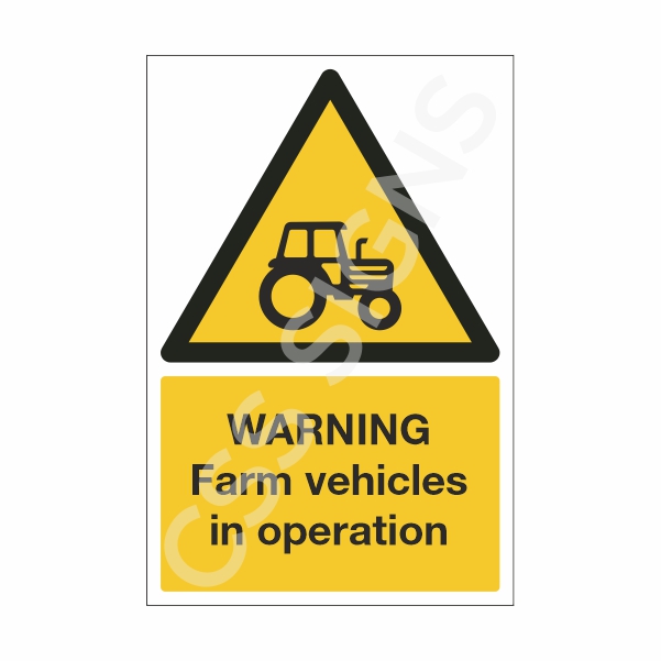 [15703-1] Warning Farm Vehicles in Operation Sign (Corriboard, 100x150)