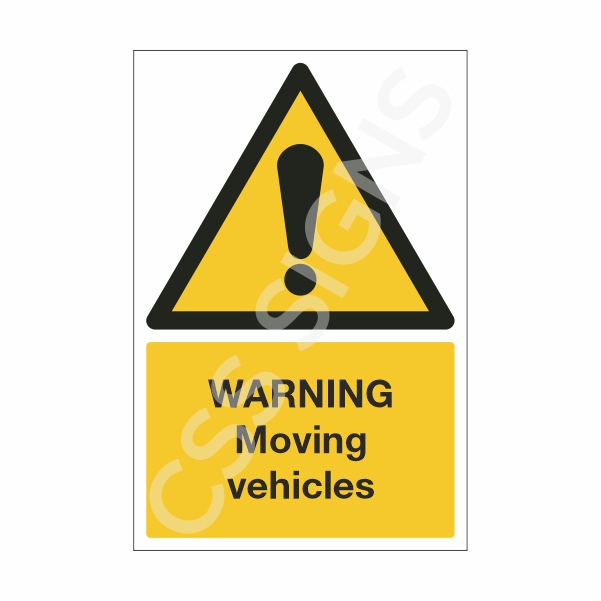 [15711-1] Warning Moving Vehicles Sign (Corriboard, 100x150)