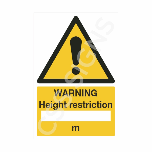 [15931-1] Warning Height Restriction Sign (Corriboard, 100x150)