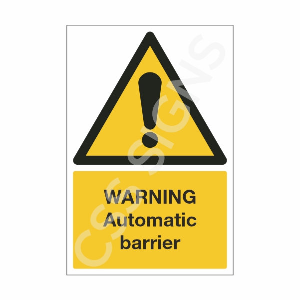 [16831-1] Warning Automatic Barrier Sign (Corriboard, 100x150)