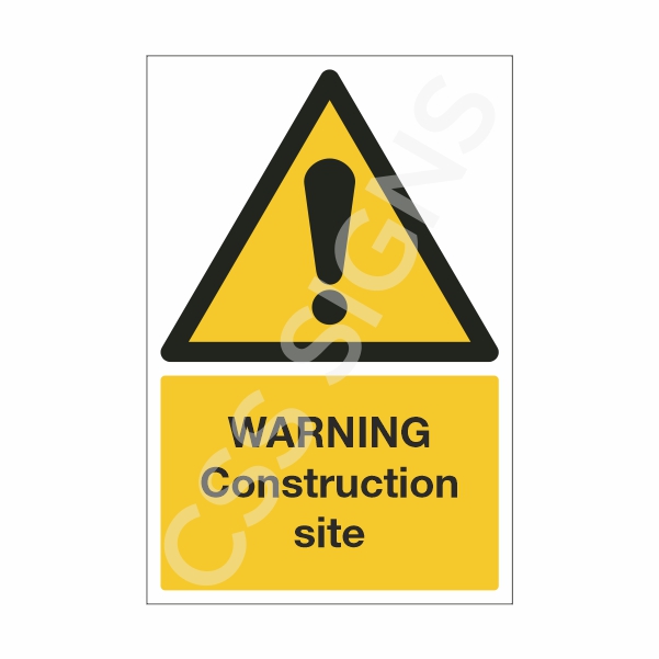[18011-1] Warning Construction Site Sign (Corriboard, 100x150)
