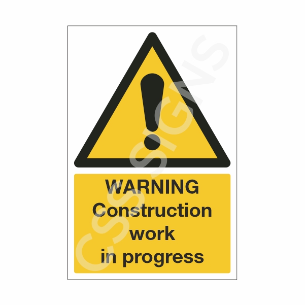 [18013-1] Warning Construction Work in Progress Sign (Corriboard, 100x150)