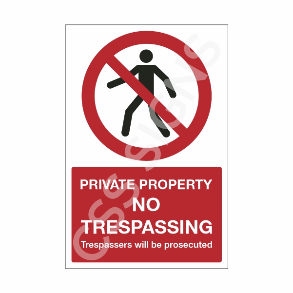 [20107-1] No Trespassing Sign (Corriboard, 100x150)