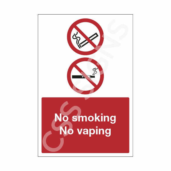 [20207-1] No Smoking No Vaping Sign (Corriboard, 100x150)