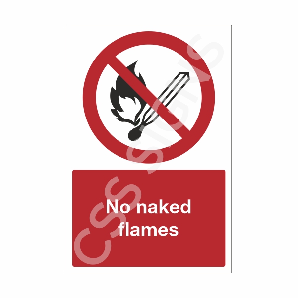[20301-1] No Naked Flames Sign (Corriboard, 100x150)