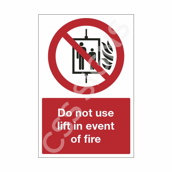 [21601-1] Do Not Use Lift in Event of Fire Sign (Corriboard, 100x150)