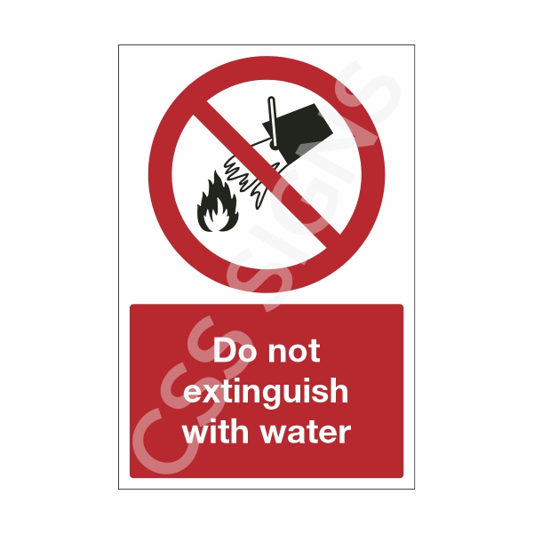 [21701-1] Do Not Extinguish with Water Sign (Corriboard, 100x150)