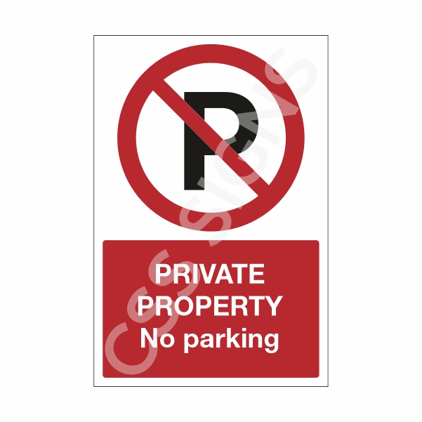 [23505-1] Private Property. No Parking Sign (Corriboard, 100x150)