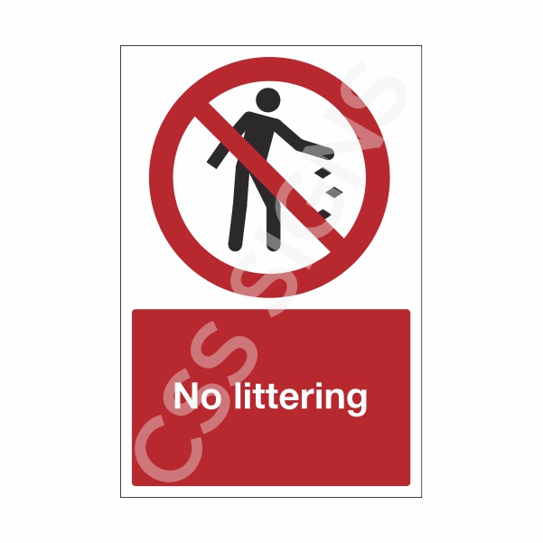 [25801-1] No Littering Sign (Corriboard, 100x150)