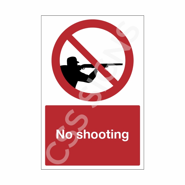[28301-1] No Shooting Sign (Corriboard, 100x150)
