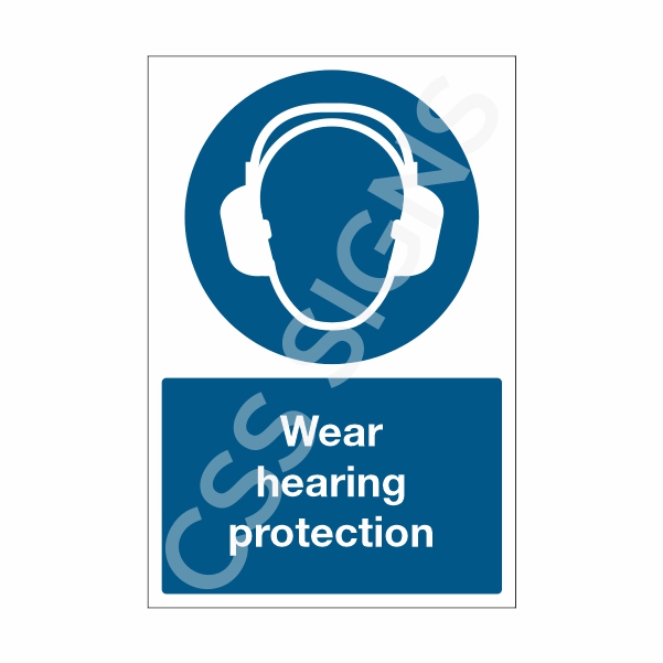 [30501-1] Wear Hearing Protection Sign (Corriboard, 100x150)