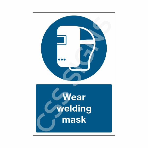 [31101-1] Wear Welding Mask Sign (Corriboard, 100x150)
