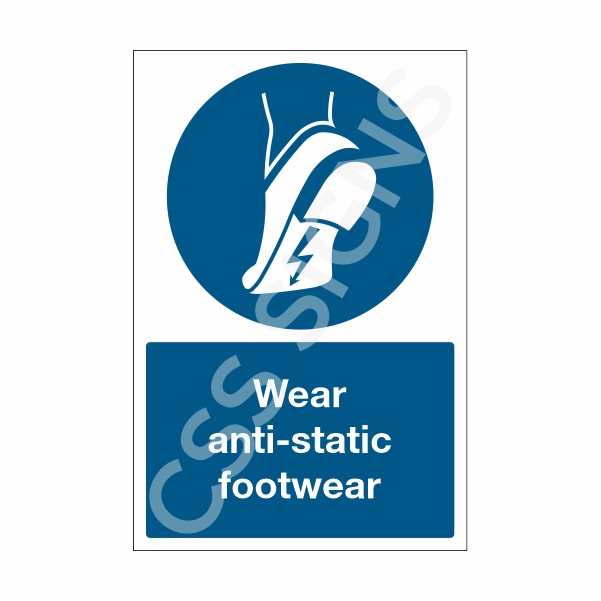 [31501-1] Wear Anti-Static Footwear Sign (Corriboard, 100x150)