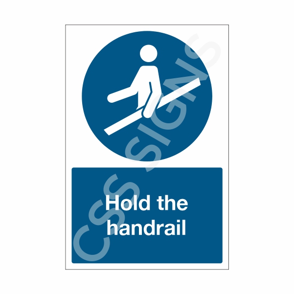[32001-1] Hold the Handrail Sign (Corriboard, 100x150)