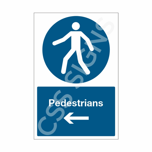 [32104-1] Pedestrians Left Sign (Corriboard, 100x150)