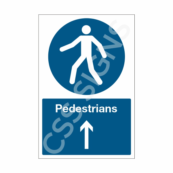 [32106-1] Pedestrians Straight Ahead Sign (Corriboard, 100x150)