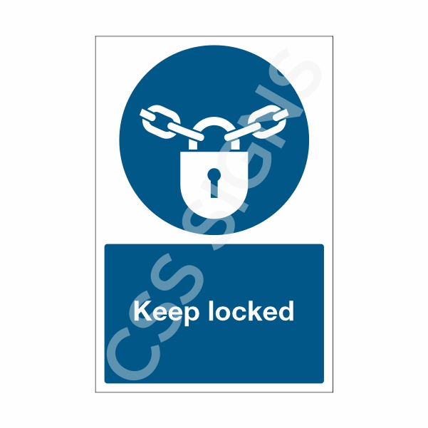 [32701-1] Keep Locked Sign (Corriboard, 100x150)