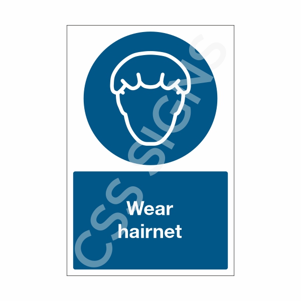 [33901-1] Wear Hairnet Sign (Corriboard, 100x150)