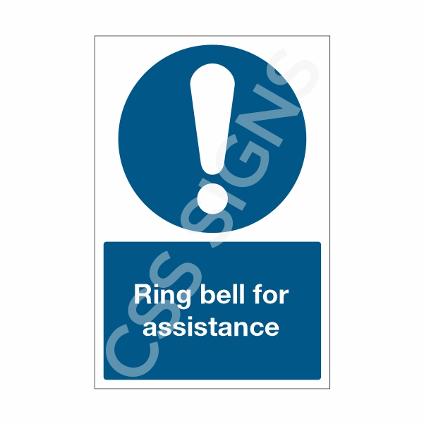 Ring Bell for Assistance Sign
