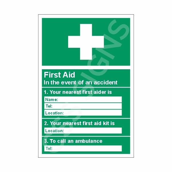 First Aid Information Sign
