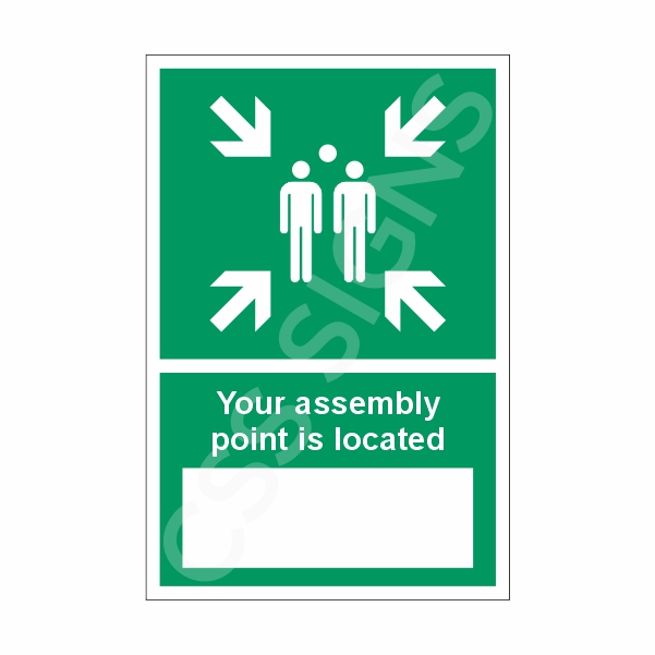 [40204-1] Your Assembly Point is Located Sign (Corriboard, 100x150)