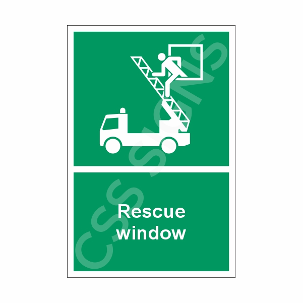 [40501-1] Rescue Window Sign (Corriboard, 100x150)