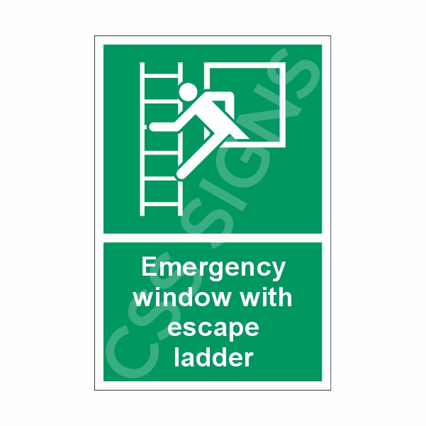 [40601-1] Emergency Window with Escape Ladder Sign (Corriboard, 100x150)