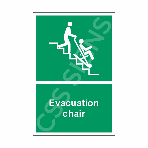 [40701-1] Evacuation Chair Sign (Corriboard, 100x150)