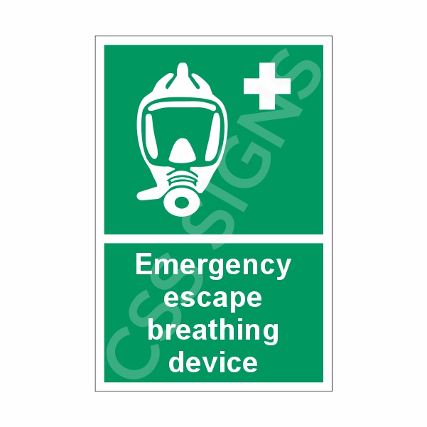 [41901-1] Emergency Escape Breathing Device Sign (Corriboard, 100x150)