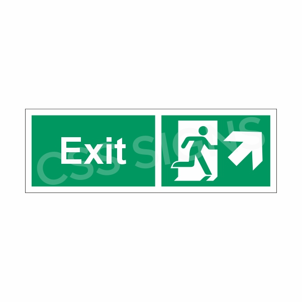 [43003-1] Exit Up and Right Sign (Corriboard, 300x100)